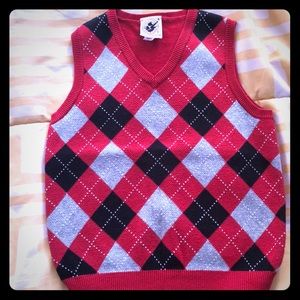 🚒 Boys plaid check sweater suit vest Size 4T